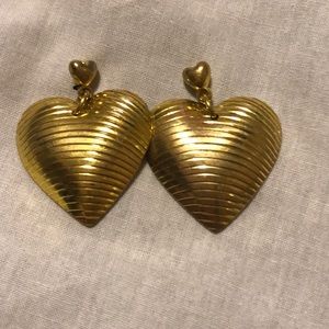 Golden heart shaped earrings